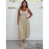 2026 Summer Women's High-End Waist-Cinched Casual Dress - Hot Selling Solid Color Skirt