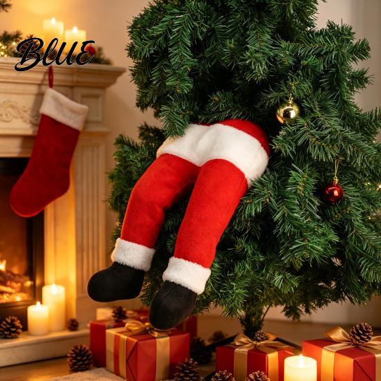Xmas Tree Ornament for Kids Christmas Elf Stuffed Leg Ornaments Santa Green/Red Legs Decorations Poseable Indoor Fireplace Holiday Door Wreath
