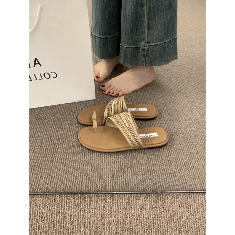 Fashion Hot Sellingm 2025 new Women's Flat Toe-Sling Sandals Design Sensation Beach Casual Slip-On Slipper Style Polyester Lining Rubber