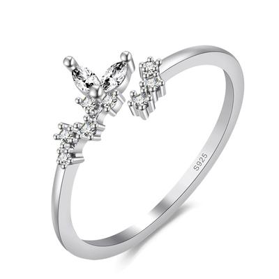Exquisite Super Zircon Butterfly Ring For Lady Index Finger Accessories Gift Jewelry 925 Sterling Silver Ring Women Jewelry