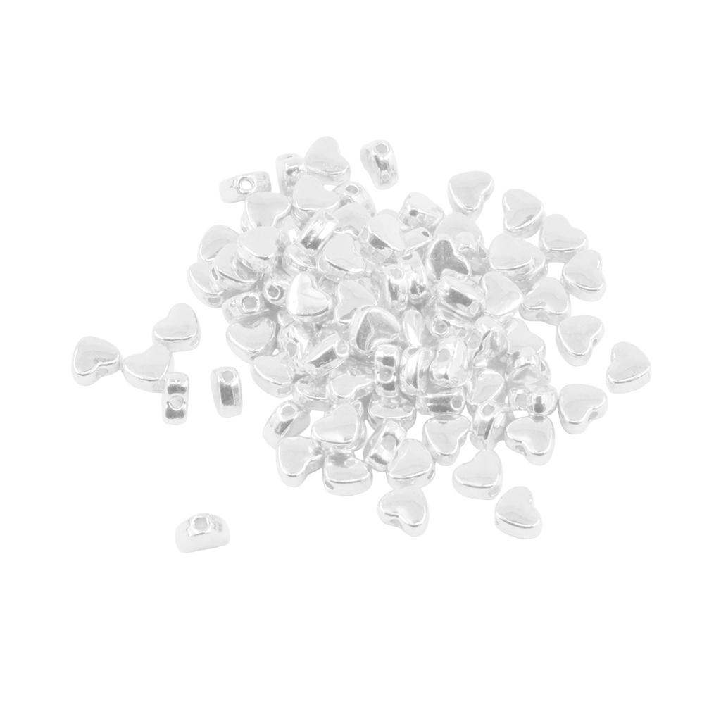 100 τμχ 5mm Mini Love Heart Spacer Loose Beads για κοσμήματα DIY