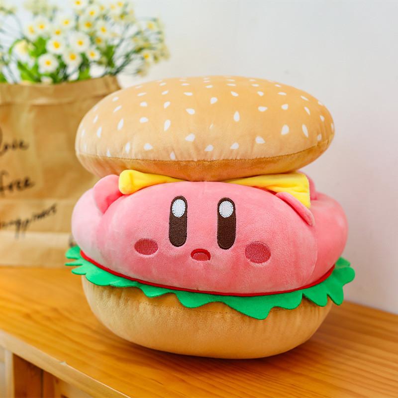 Kirby Hamburger Plush Pillow With Short Pile Fur For Girls And Kids Comfort