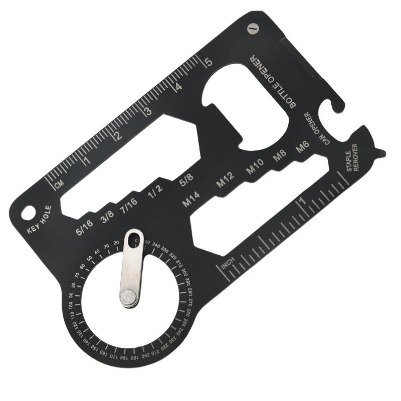 Outdoor Survival Multifunction Tool Card: Protractor, Ruler, Knife & Universal Opener