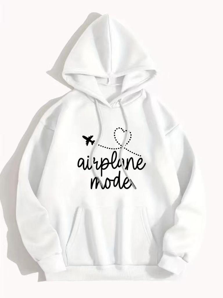American Style Hooded Sweatshirt: Heart & Letter Pattern, Loose Fit, Long Sleeve, Autumn/Winter 2025 Collection