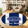 Round Rug Custom NamePortsmouth FC Pattern Non Slip Carpet Home Floor Decor