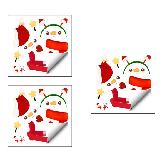 Reusable Holiday Scene Decor Christmas Snowman Static Glass Stickers, Simple Window Clings, Waterproof PVC Clings Decorative Sheets for Home
