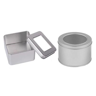 Durable Round Square Tinplate Box Mousse Dessert Jewelry Container Clear Window Box Handmade DIY Iron Storage Box Food Jar