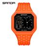 SANDA Fashion Electronic Watch Men's 50m Waterproof Night Light Multi Functional Student Trend Dual Screen Sports Watch