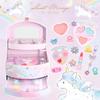 Shobido Unicorn Makeup Box Cosmetic Set - Gentle ingredients, easily removed with soap, includes makeup brush, kids' cosmetics.