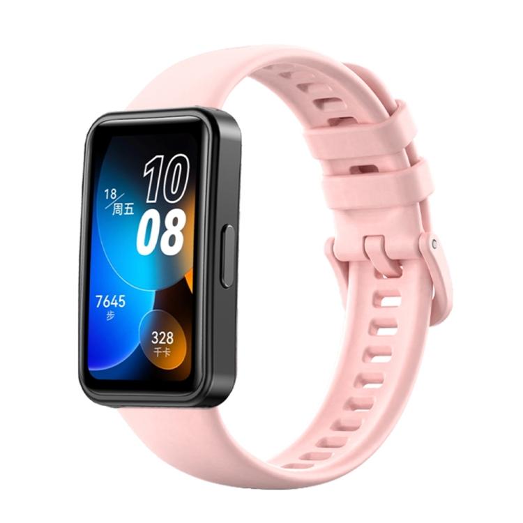 Für Huawei Band 8 16mm einfarbiges Silikon-Ersatz-Uhrenarmband