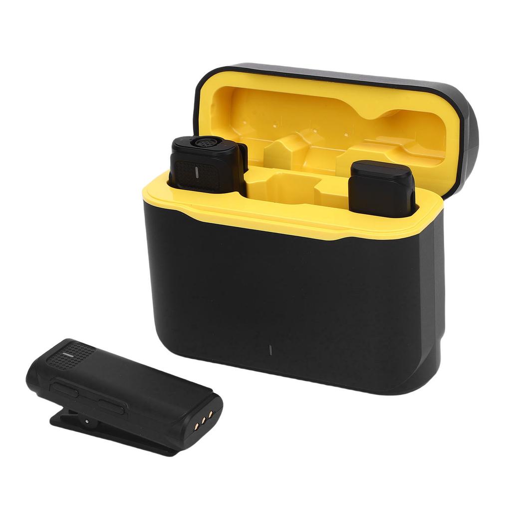 Wireless Lapel Microphone Noise Cancelling Windproof 2.4GHz Lapel Mic for Video Recording Live Strea