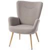 Living Room Armchair, Upholstered Accent Armchair In Boucle Fabric with High Backrest and Armrests, 71x74x97.5cm, Grey