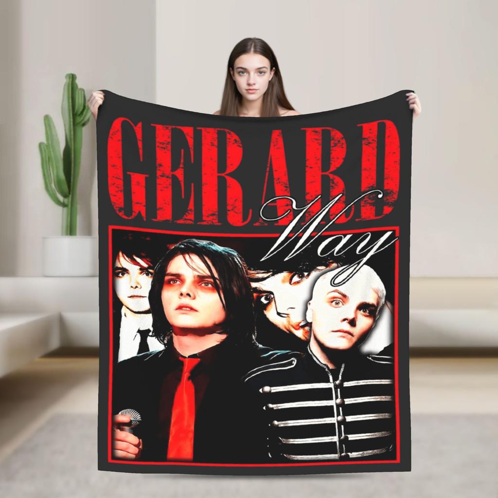 G-Gerard Way MCR Blanket Quality Warm Soft  Throw Blanket Winter Students Living Room Street Trend Bedspread