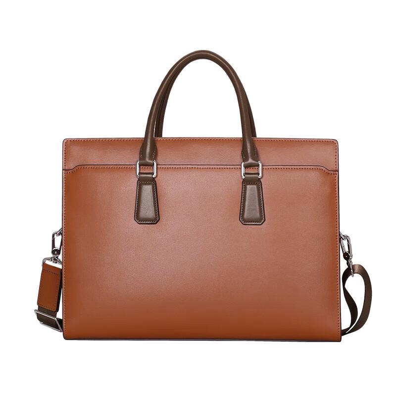 SCHWARZETIENNE Men's Leather Business Briefcase with Anti-Theft Lock