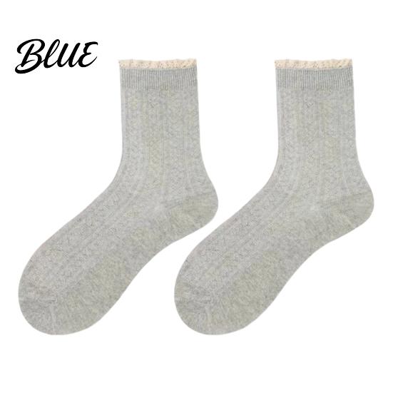 Legere Crew-Socken für Röcke Rüschen Damen Baumwolle Spitzensocken mit Rüschen Weich Atmungsaktiv Vintage-inspiriert Strumpfwaren Knöchel Tägliches Tragen Und Modisch