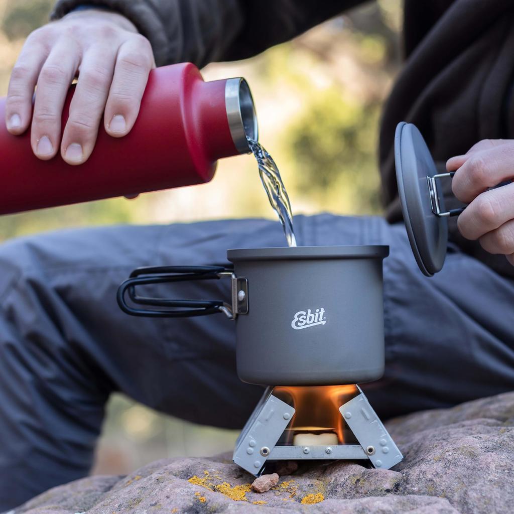 Esbit Camping/Outdoor Pot/Cooker, Aluminum Pot, 625ml, ESPT625HA0, Gray