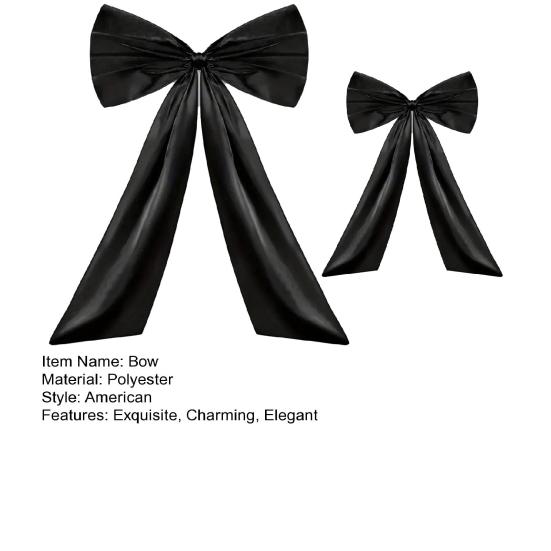 2 Pcs Bow Decor Large And Small Satin Bow Ribbon Tie Room Backdrop Wall Decor for Bachelorette Baby Shower Bridal Shower Birthday Decoration