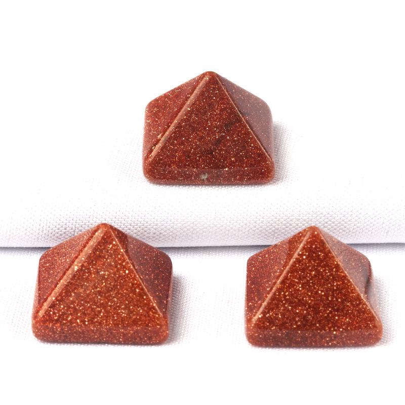 Natural Crystal Gold Letter Cross Pyramid Ornament