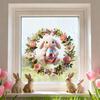 Osterfensteraufkleber Niedliche Hase Ei Fensteraufkleber für Glasfenster Doppelseitige Wiederverwendbare PVC-Aufkleber für Frühlingsparty Heim Klassenzimmer Dekoration