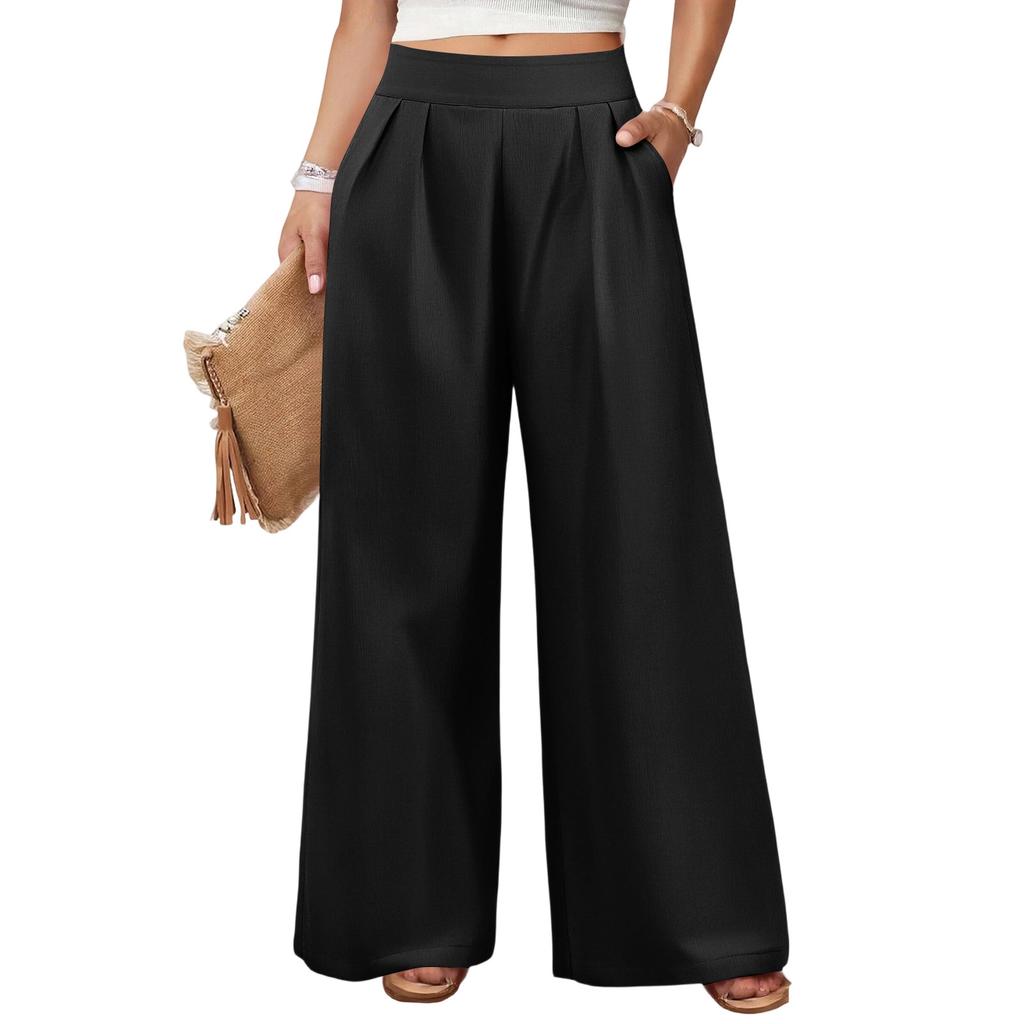 Modische Damenhose mit lockerem Schnitt, bequem, mit Taschen, hoch tailliert, vielseitig
