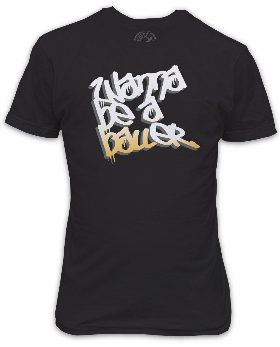 

Wanna Be A Baller Music Themed Black T-Shirt XXL