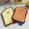 4pcs Cute Cartoon Bread-Shaped Coral Fleece Hand Towels Quick-Dry Soft Absorbent with Hanging Loop Design for Youngsters' Bathroom Kitchen