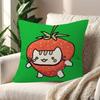 Cute Strawberry Cat  Pillow Cushion Cover Pillowcase Living Room Sofa Home Decor Customized