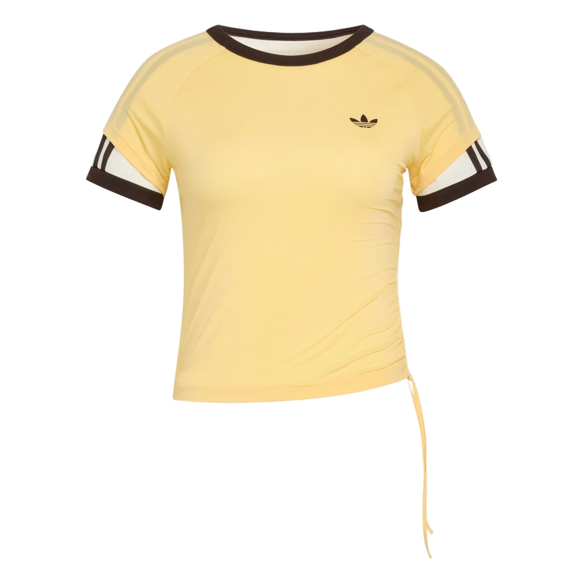 Adidas Originals Double Layer Cali Three Stripes Fitted Crew Neck T-Shirt Women tops KW4526 S