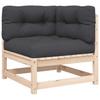 Vidaxl 2-Osobowa Sofa Ogrodowa Z Poduszkami, Lite Drewno Sosnowe