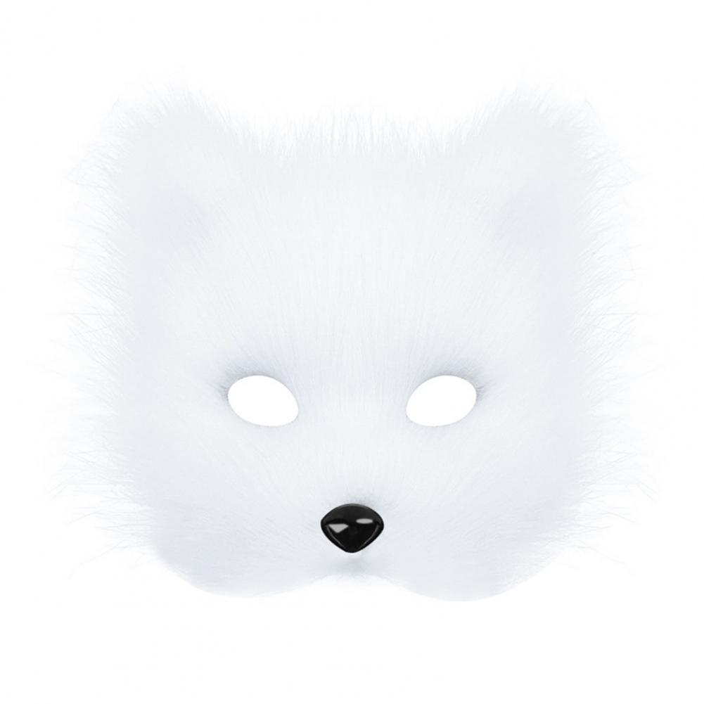 Plush Fox Cosplay Mask, Fluffy Fox Tail, Cosplay Costumes Props, Fuzzy Fox Mask for Costume Party Anime Convention
