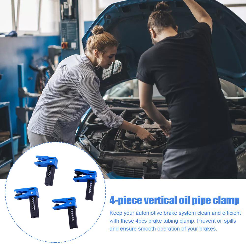 4 Stück Bremsleitungs-Klemme Ölrohr-Stopfen Schlauchleitung Absperrkappen-Set für Auto Motorrad Reparatur Wartungswerkzeuge