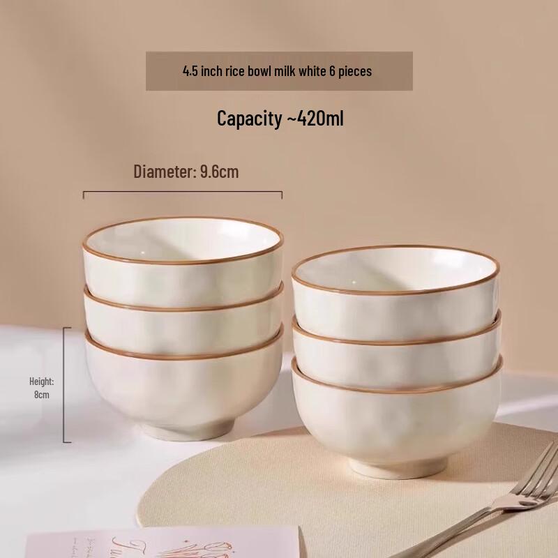 Ceramics Minimalist White Rice Bowl Set