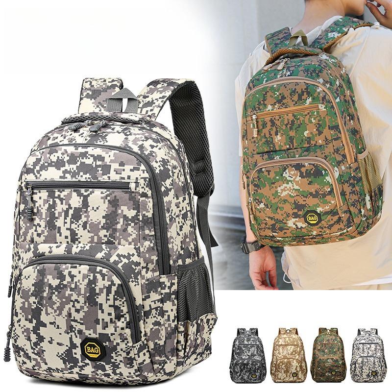 Camo Travel Backpack Large Capacity Outdoor Hiking Oxford Fabric Shoulder