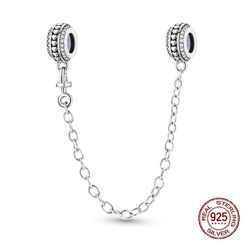 925 Silver Clasp CZ Pave Daisy Beads Stopper Clip Fit Original Bracelet Jewelry 1