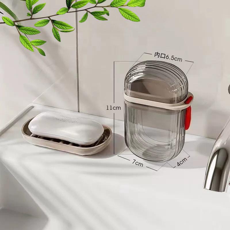 1/2 шт. Креативная дорожная мыльница с крышкой, герметичная и с дренажем, портативная маленькая мыльница для деловой поездки, дорожная мыльница серый