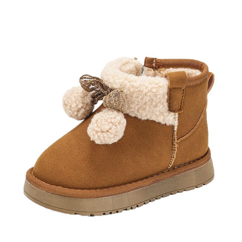 Girls' snow boots winter new children's snow shoes women's treasure autumn and winter piled thickened cotton shoes non-slip and warm