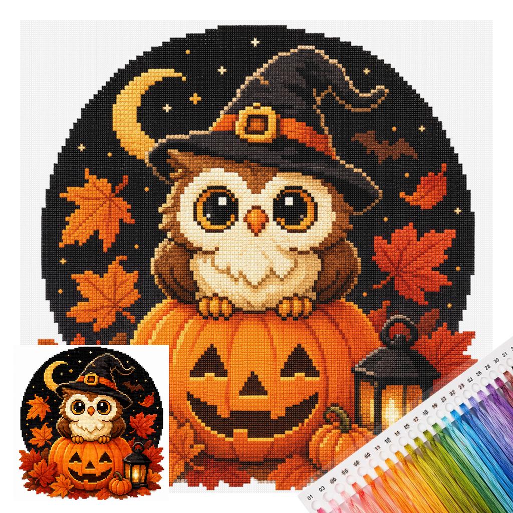 11CT Stamped Cross Stitch Kit 26x26cm Holiday Series 3-Strand Cotton Thread Needlework Embroidery Set
