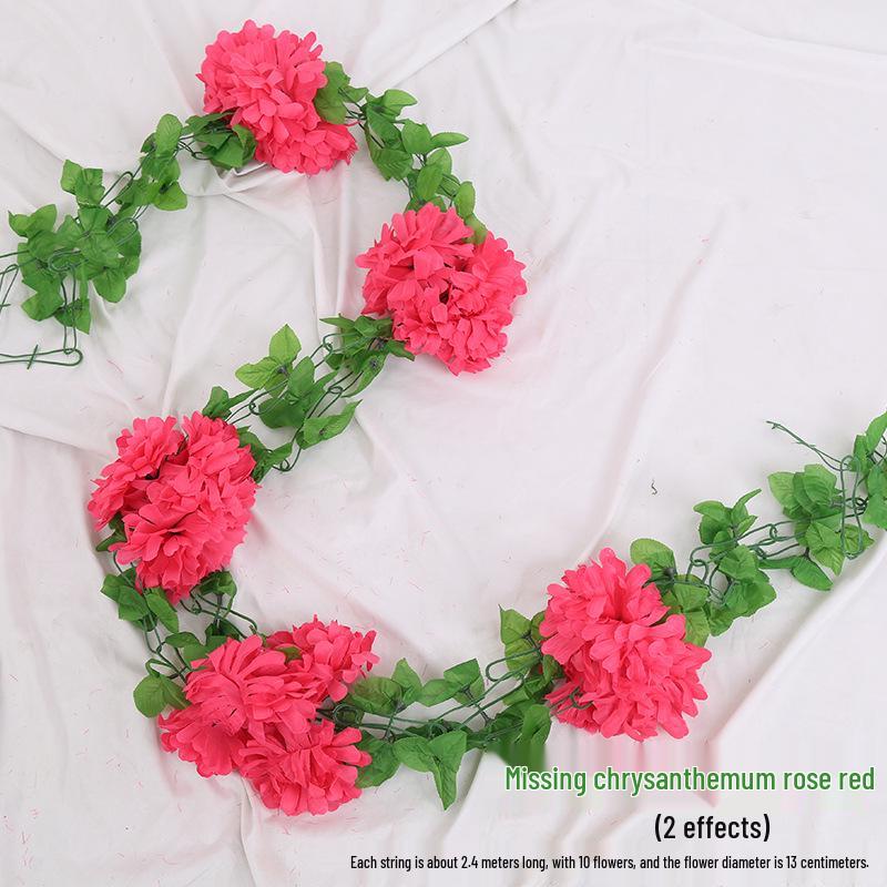 Artificial Chrysanthemum Vines for Cemetery and Memorial Decor - Silk and Plastic Hanging Floral Decoration