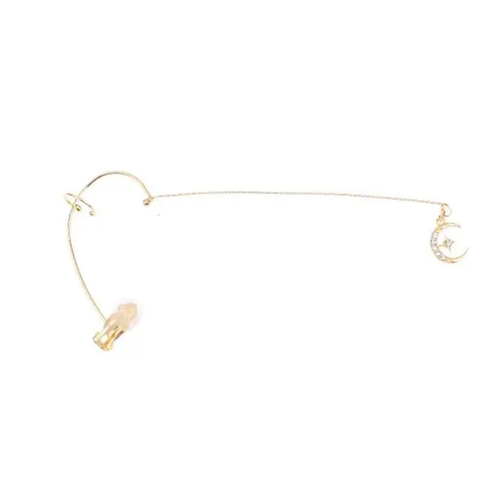

No Piercing Water Drop Earring Gold/Silver Color Crystal Eye Jewelry For Women Gold Moon