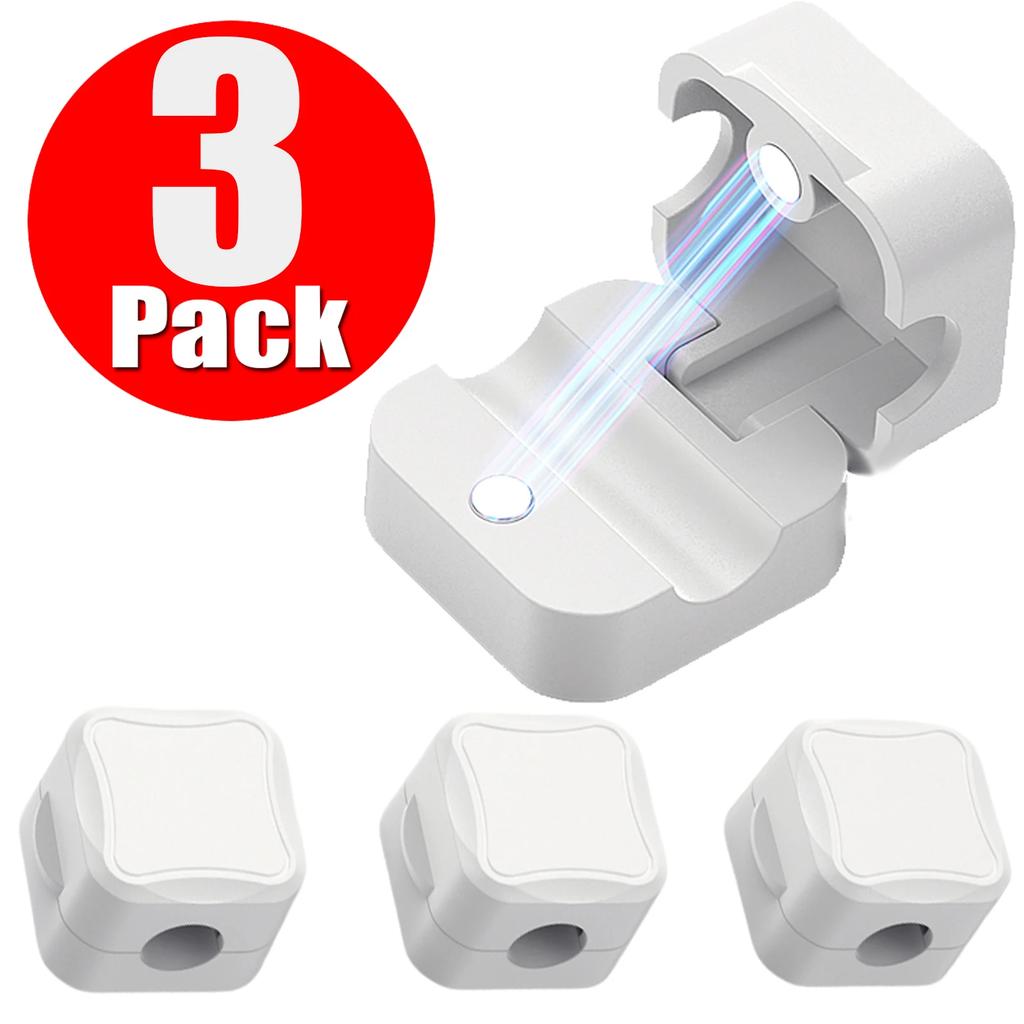 3/6/12 Pcs Magnetic Cable Clip Cord Holder Adhesive Wire Holder Keeper Organizer for Home Office Car Under Desk Cable Management