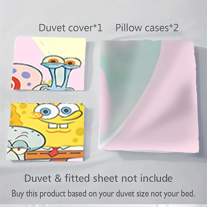 3Pcs Spongebob Friends Adventure Bedding Sets For All Sizes New 3D Printed Bed Cover Comforter Duvet Cover Pillowcase Bedroom Decoration