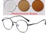 Diopter 0 -0.5 -0.75 Up To -6.0 Alloy Metal Female Male Blue Light Blocking Polygon With Prescription Spectacles Myopia Photochromic Eyeglasses
