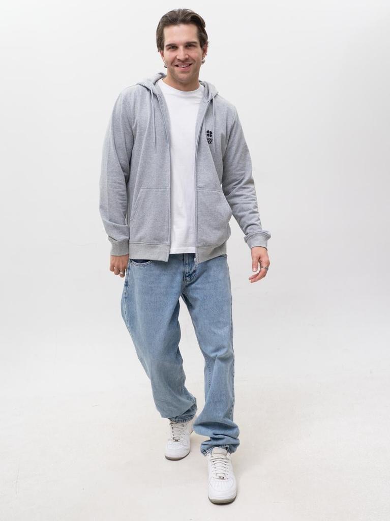 Men's Gray Good Luck Logo Zipper Hoodie XXL
