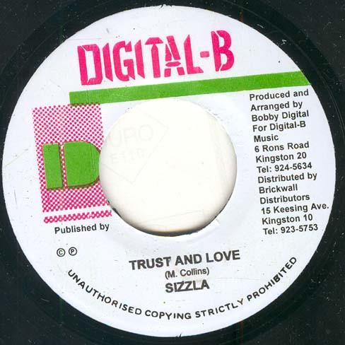 

7inch Record SIZZLA - Trust And Love NONE Digital-B Jamaica Reggae, Ska & Dub Used