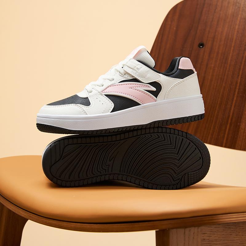 Anta Comfortable Versatile Non-Slip Wear-Resistant Low-Top Kids Skate Shoes Kids Sneakers Beige Black White A22448099-3