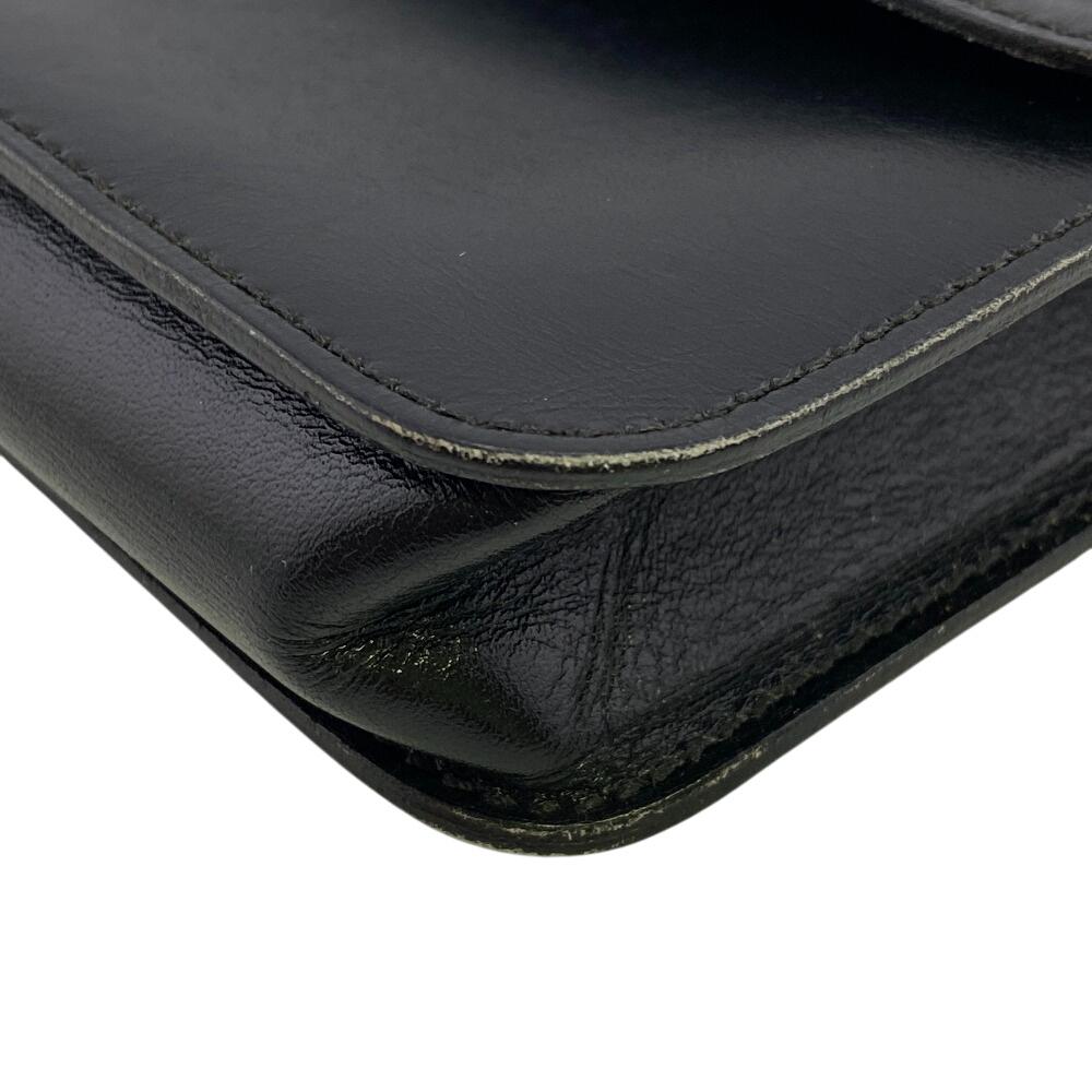 HERMES body bag Sheep leather Pochette black Sheep leather unisex Used
