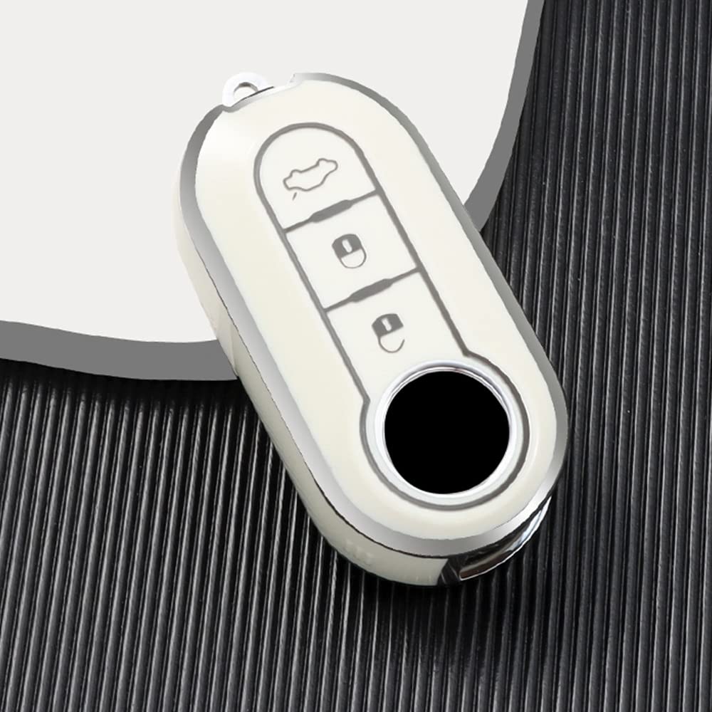SANRILY Key Case, Key Holder, Key Cover, Key Protection for Fiat 500/500C/500L/500X, etc. Premium Protection, Scratch Resistant, and Stylish TPU