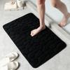 Pebble Print Non-Slip Coral Fleece Bathroom Rug and Toilet Mat Set