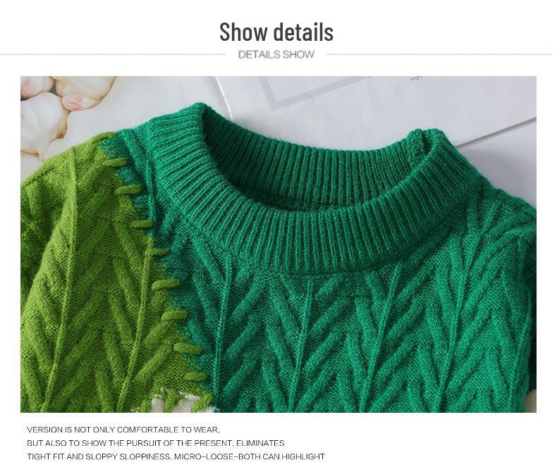 Men's 2024 Winter Color-Block Knitted Sweater - Casual, Warm, and Loose Fit