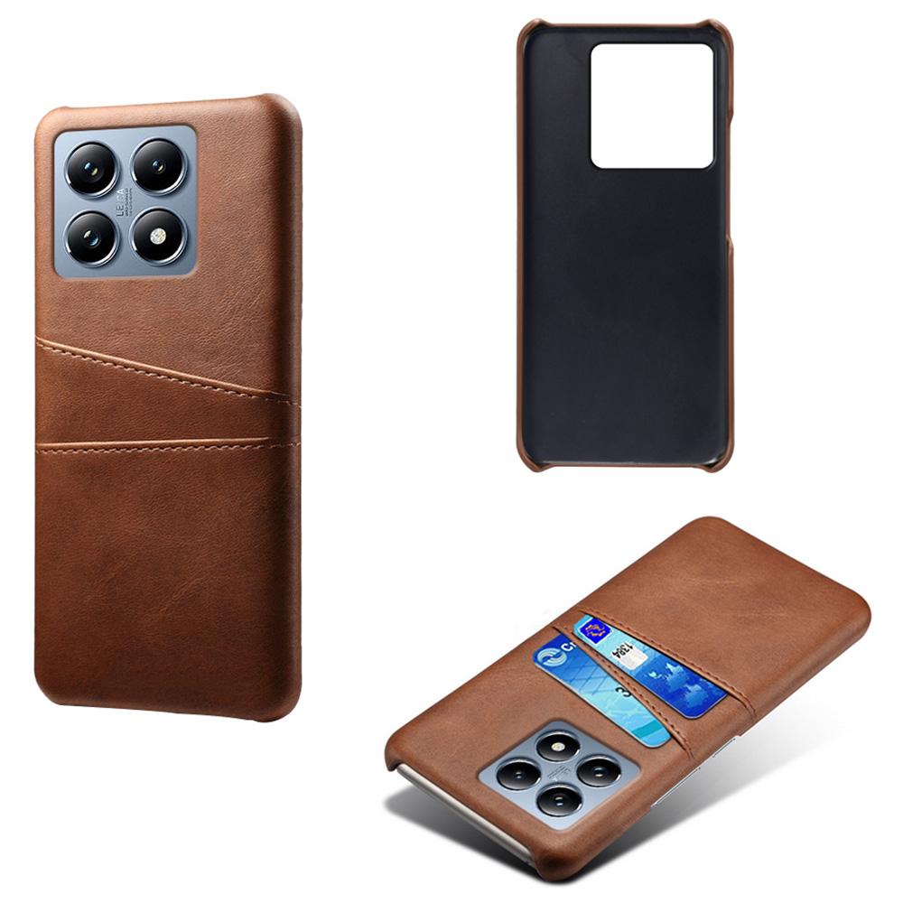 

For Xiaomi 14T Pro Case Dual Card Slots PU Leather + Hard PC Phone Cover I